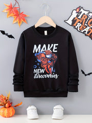 Funny Scientist Boys Sweatshirt Long Sleeve Crew Neck Top Kids Clothes