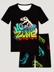 Kid's 2pcs Halloween Pajama Set Cartoon Print T shirt & Shorts