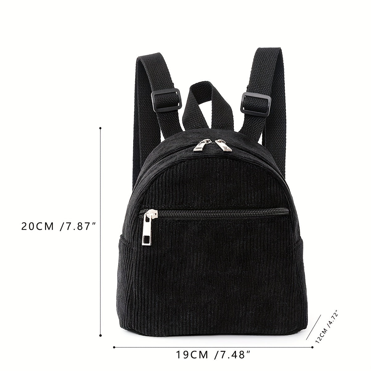 Kids Mini Corduroy Solid Backpack Schoolbag