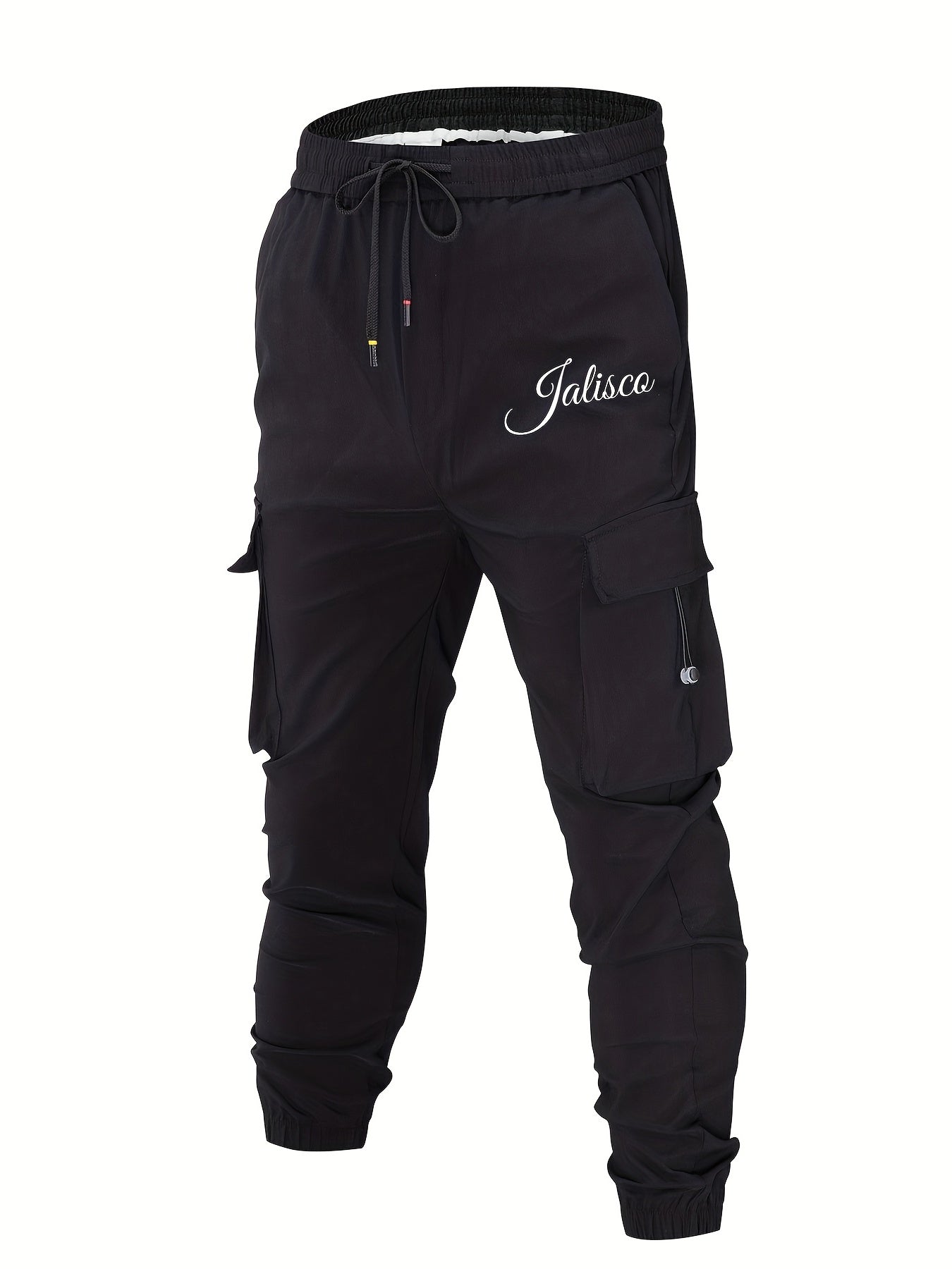 Retro Letter Pattern Cargo Pants Men s Flap Pocket Trousers