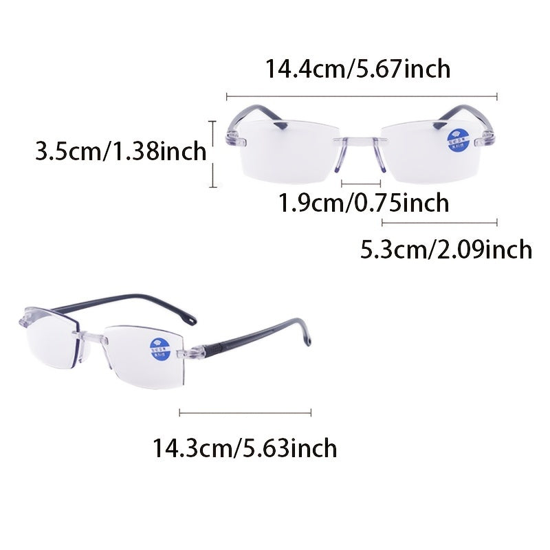 Anti Light Dual Focus Reading Glasses for Reading Books Newspapers