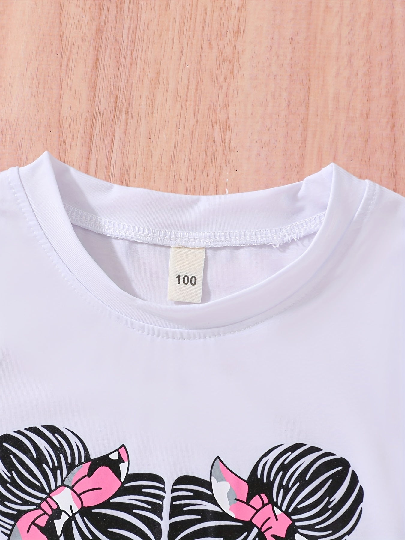 Girl's Camo Sunglasses Print T-Shirt & Shorts Set for Summer