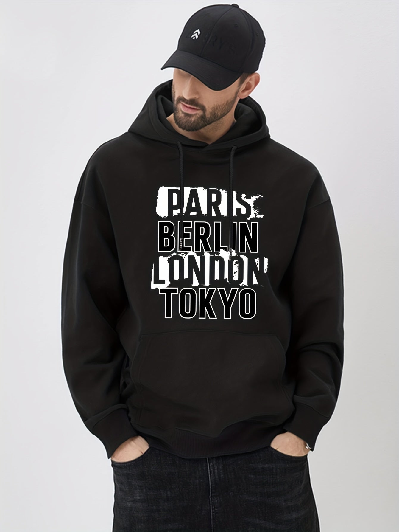 Big City Name Print Hoodie for Men