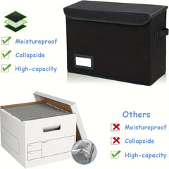 Foldable Storage Box Heavy Duty Container for Documents