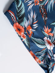 Quick Dry Floral Print Swim Trunks for Men