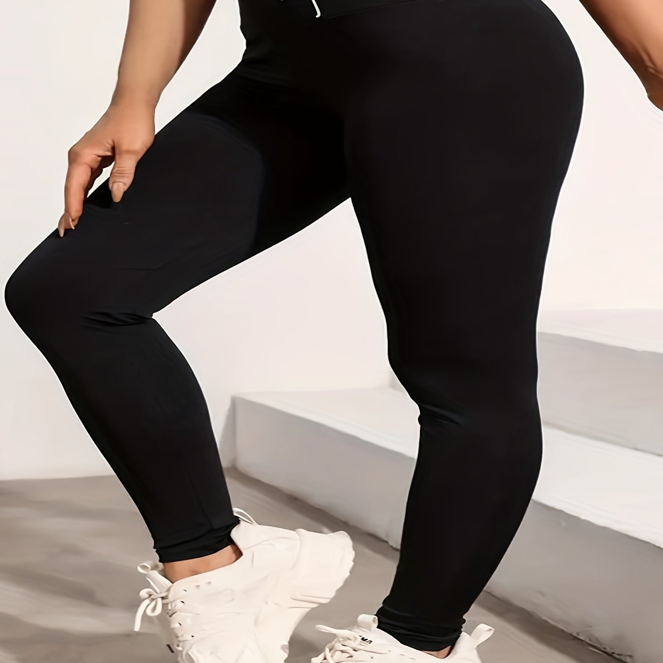 Women's Plus Letter Print Skinny Leggings