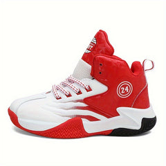 Boy's High Top Basketball Shoes Colour Block Non Slip Sneakers