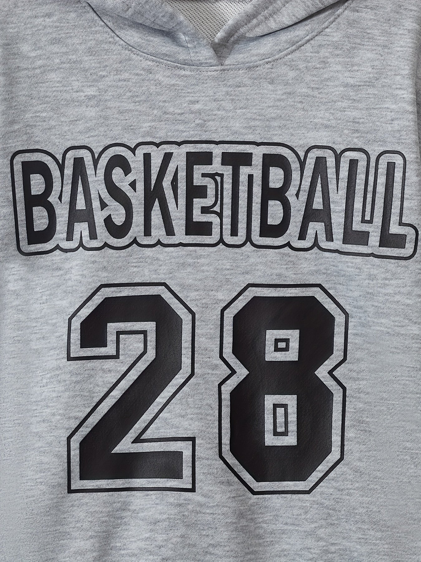 Boy's Basketball Print Hoodie & Sweatpants Set for Spring Fall