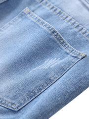 Men's Ripped Jeans Slim Fit Straight Leg Denim Pants