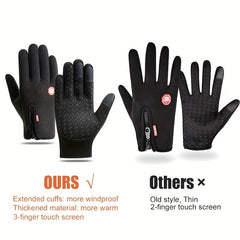 Outdoor Sports Fleece Gloves Touchable Screen Windproof Cycling Gloves