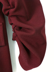 Solid Long Sleeve Open Front Blazer With Pockets