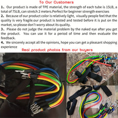 11pcs Resistance Bands Set for Yoga Pilates Gym Exercise