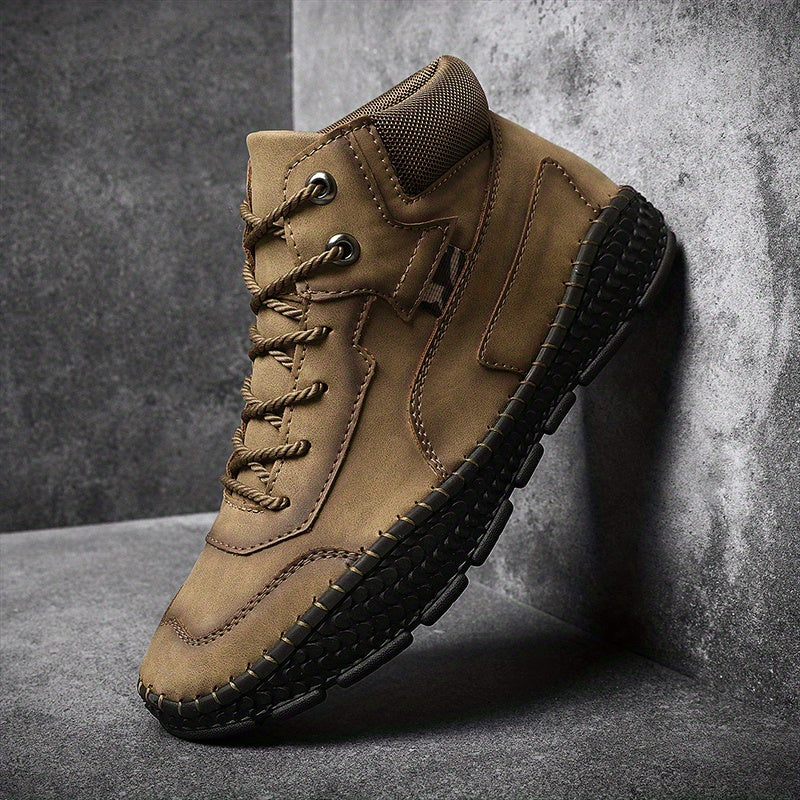 Men's Outdoor Lace up Boots Non slip Walking Shoes