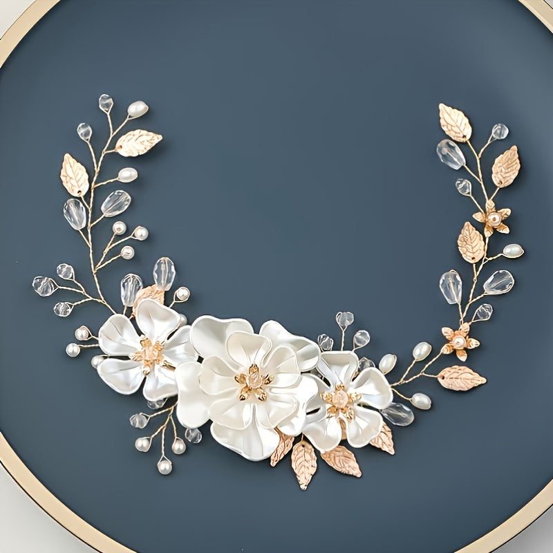 Silver Pearl Flower Bridal Hair Comb Wedding Hair Accessories