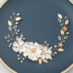 Silver Pearl Flower Bridal Hair Comb Wedding Hair Accessories