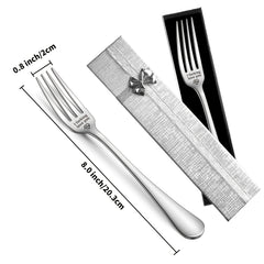 2pcs Forks with I Forking Love You Print Stainless Steel Tableware