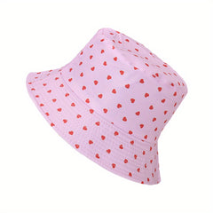 Pink Love Pattern Sunshade Bucket Hat Unisex