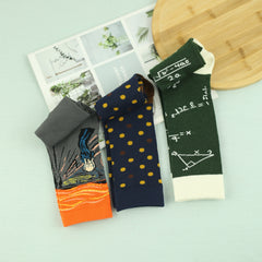 Men's Cartoon Crew Socks 3 Pairs Breathable Comfy Street Style Outdoor Wear