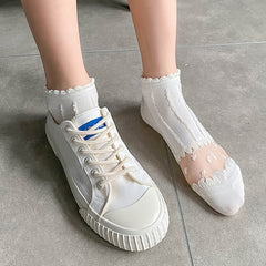 5 Pairs Crystal Glass Ankle Socks Women's Stockings