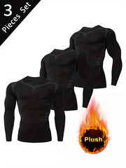 Men's Compression Long Sleeve Athletic Baselayer Undershirt for Cold Weather