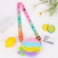 Kids Cartoon Lollipop Silicone Crossbody Bag Toy
