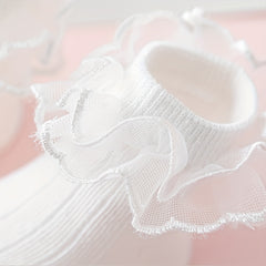 Baby Girls Mesh Trim Ankle Socks Breathable Comfortable Princess Socks