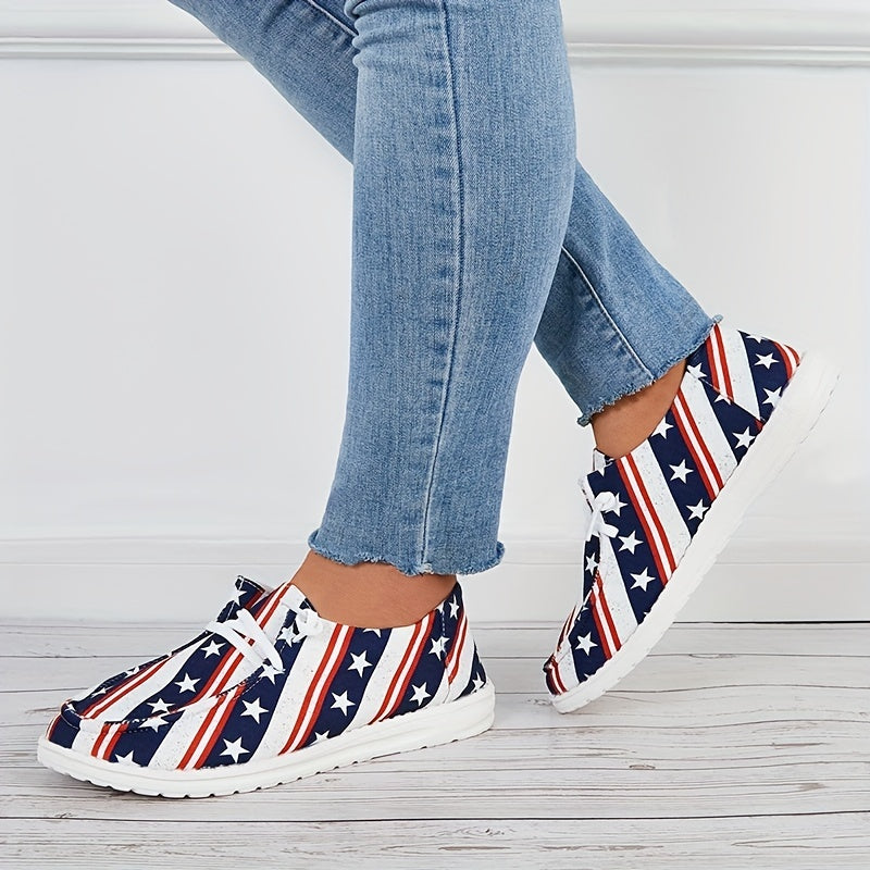 Women's Star Spangled Canvas Shoes Low Top Outdoor Shoes
