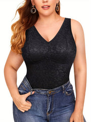 Lace Decor Shapewear Compression Body Shaper Sleeveless Top