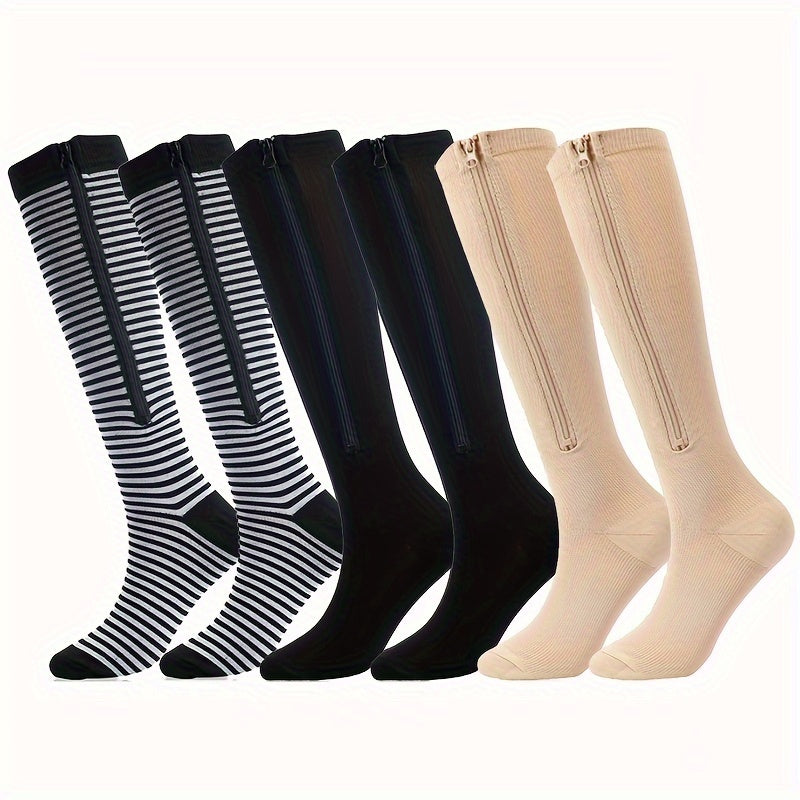 Men's Over Knee High Zip Sport Socks Nylon Blend