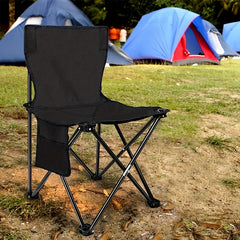 Portable Folding Chair with Side Pocket and Storage Bag for Outdoor Activities