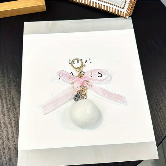 Bow Plush Ball Bag Pendant Key Chain Car Key Chain