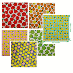 6pcs Fruit Series Quilting Fabric Cotton Craft DIY Doll Clothes Fabric