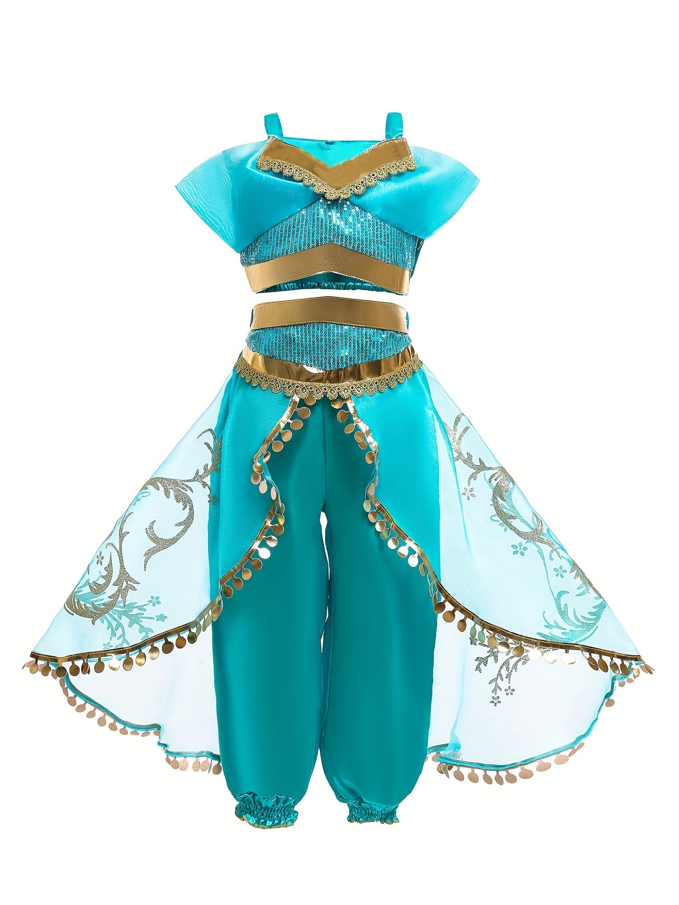 Toddler Girls Sequins Top & Mesh Pants Princess Costume