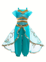 Toddler Girls Sequins Top & Mesh Pants Princess Costume