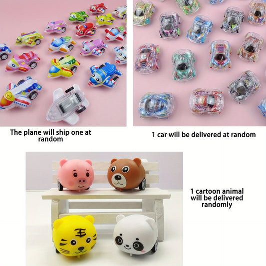 Kids Mini Transparent Pull back Car Racing Plane Animal Kindergarten Gift Candy