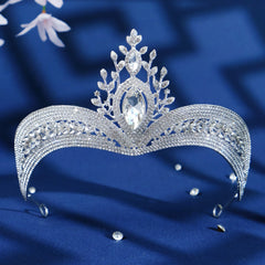 Princess Rhinestone Silvery Bridal Crown Tiara Headband Wedding Quinceanera