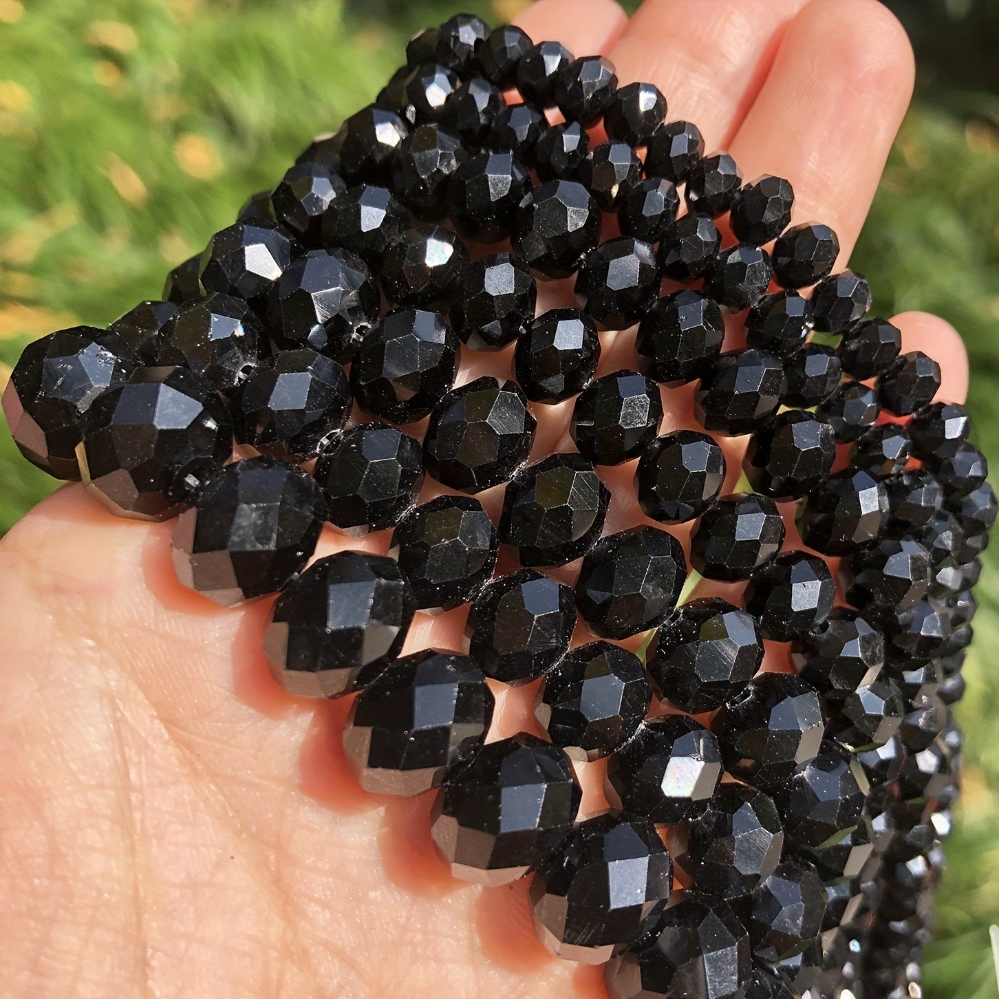 Crystal Stone Beads Rondelle Wheel Faceted Glass Spacer Beads 15in