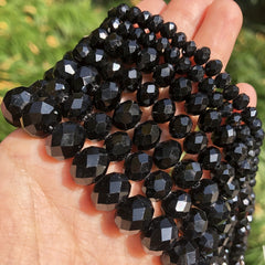 Crystal Stone Beads Rondelle Wheel Faceted Glass Spacer Beads 15in