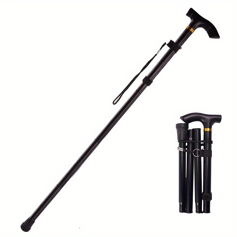 Aluminum Folding Trekking Pole Telescopic Walking Stick for Elderly Climbing