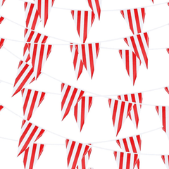 Carnival Circus Bunting Banner Red Striped Pennant Birthday Party Decor