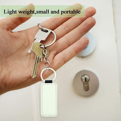 10pcs Sublimation PU Leather Rectangle Keychain, Double Side Printing