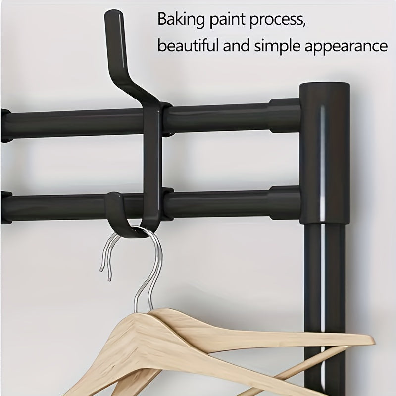 1pc Shoe Hat Holder Shoe Rack With Hooks 2 In 1 Vertical Hanging Stand