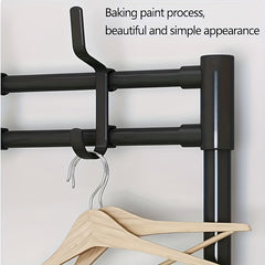 1pc Shoe Hat Holder Shoe Rack With Hooks 2 In 1 Vertical Hanging Stand