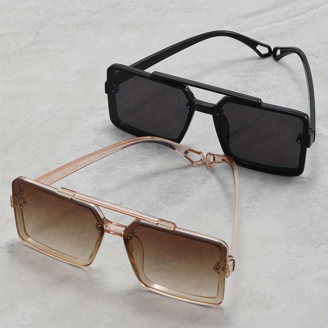 Men's Large Frame Double Beam Sunglasses UV Protection