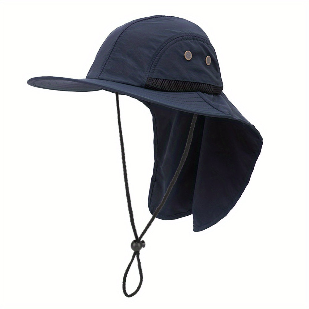 Outdoor Sun Hat with Neck Flap Wide Brim UPF 50