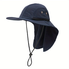 Outdoor Sun Hat with Neck Flap Wide Brim UPF 50