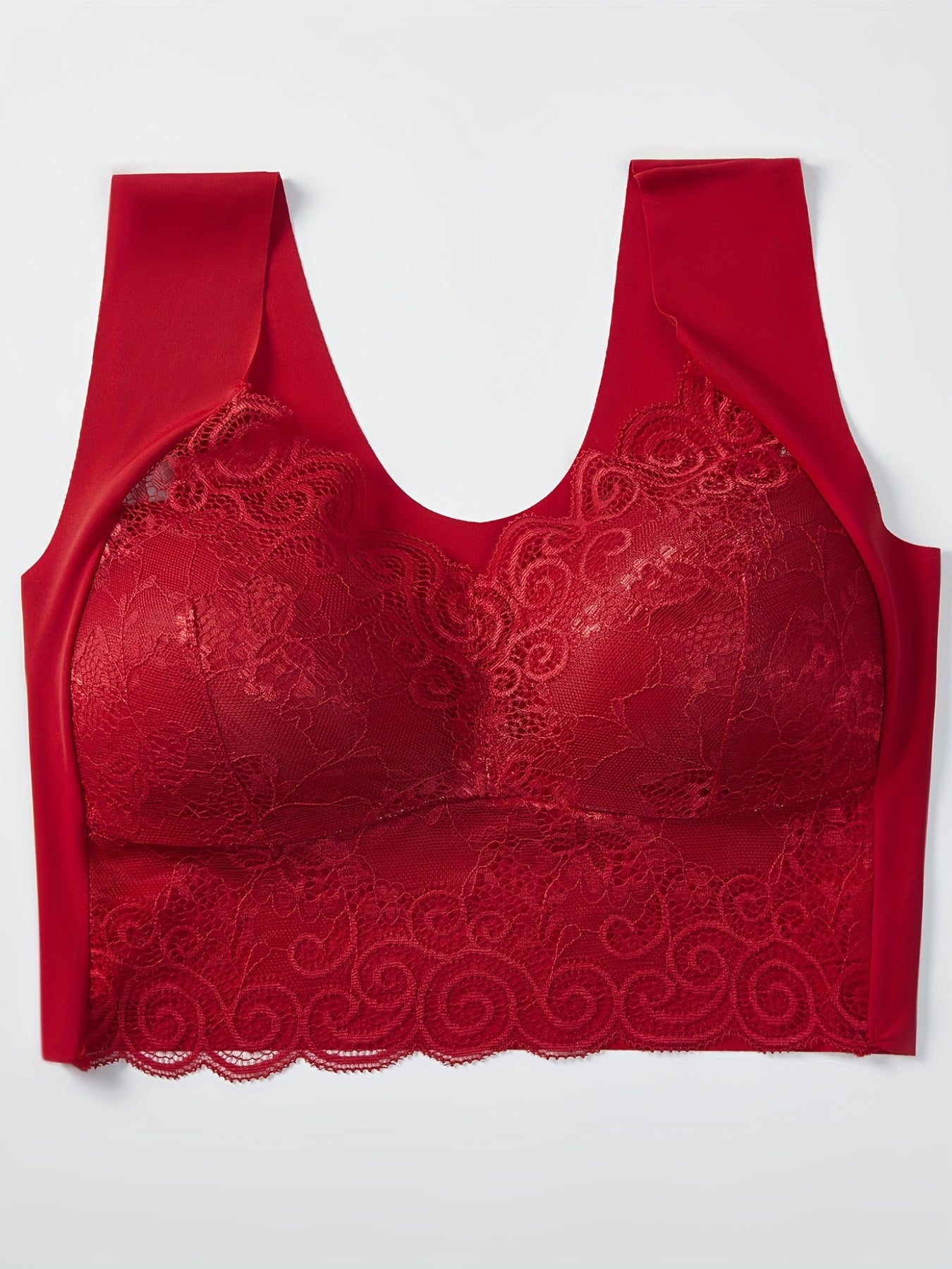 Lace Wireless Bra Scalloped Trim Intimates Women's Lingerie