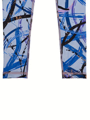 Girls Abstract Graphic Athletic Leggings Elastic Waist Yoga Pants