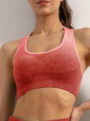 Gradient Seamless Sports Bra with Removable Pads