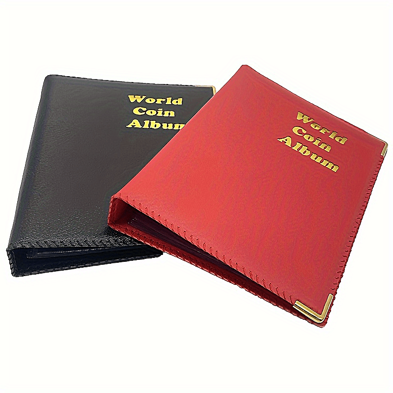 Leather Loose leaf 360 Grid Coin Collection Book Protect Showcase